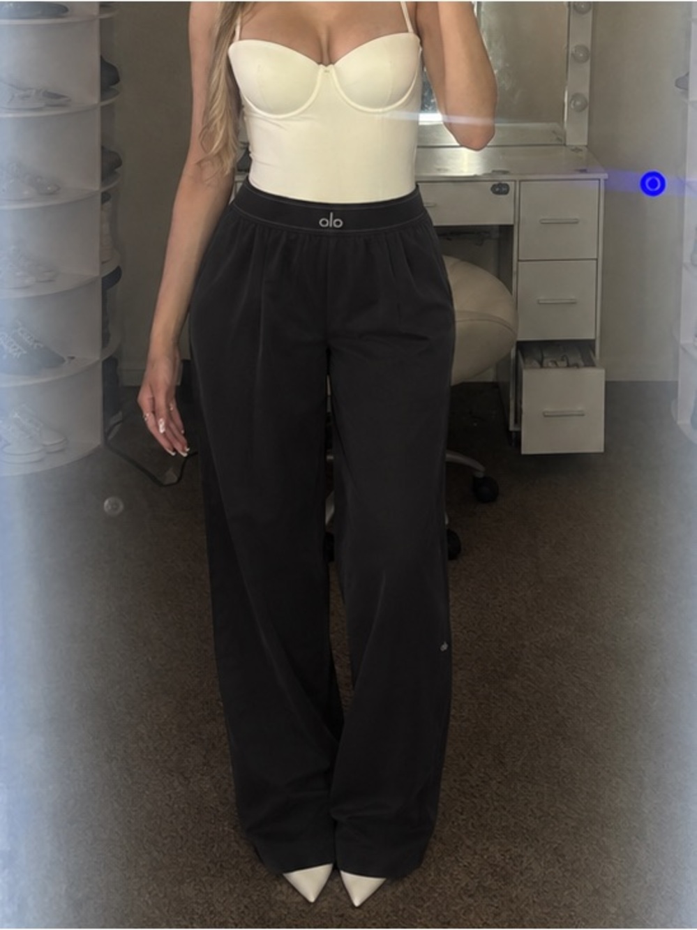 ALO Yoga Black Suit Up trousers